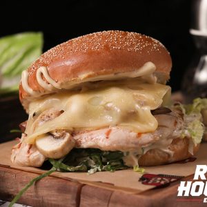 Swiss & Mushroom Chicken Burger سويس اند مشروم تشكن برغر